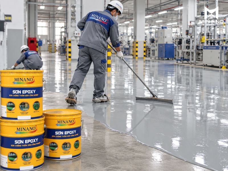 Thi công sơn epoxy Chống Tĩnh Điện tự san phẳng